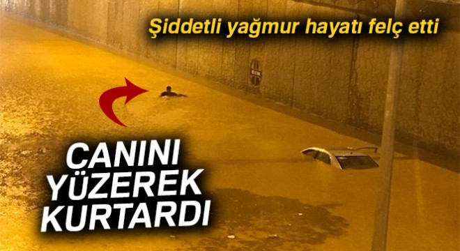 Alanya da şiddetli yağmur hayatı felç etti