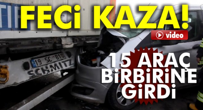Erzurum da sis nedeniyle 15 araç birbirine girdi