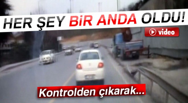 İkitelli de otomobil bariyerlere girdi
