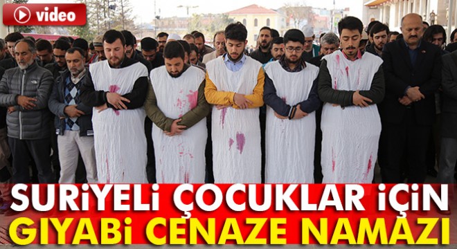 Saldırıda ölen Suriyeli çocuklar için gıyabi cenaze namazı kılındı